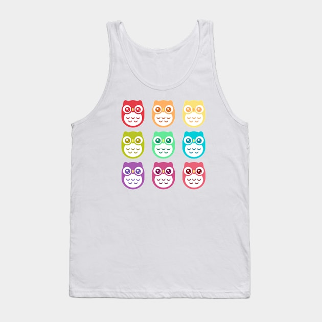 Rainbow Cute Pastel Baby Owls Tank Top by ClaudiaRinaldi